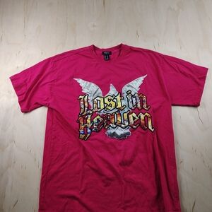 Forever 21 Lost In Heaven Graphic T Shirt Pink Angel Wings Medium